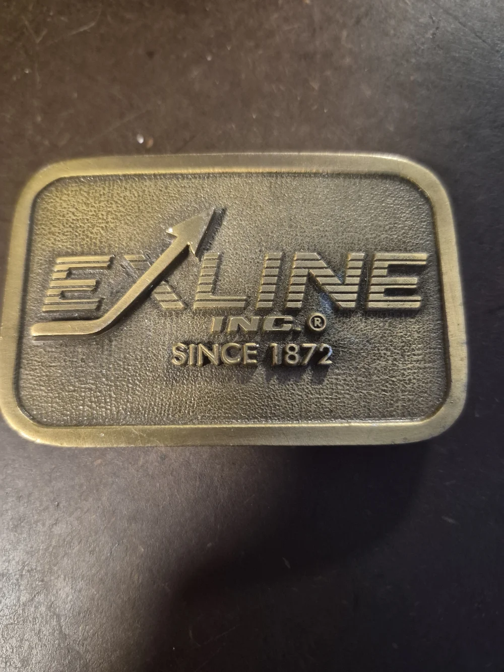 Vintage Exline Inc Since 1872 Solid Brass Promo Industrial Belt Buckle 1233